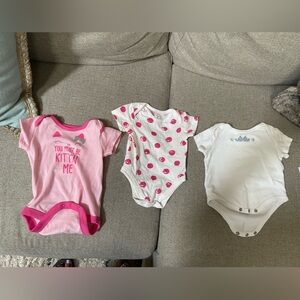 3 sets of onesies. 0-3 mos.